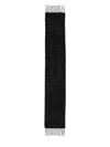 Ganni Scarf With Logo In Charcoal