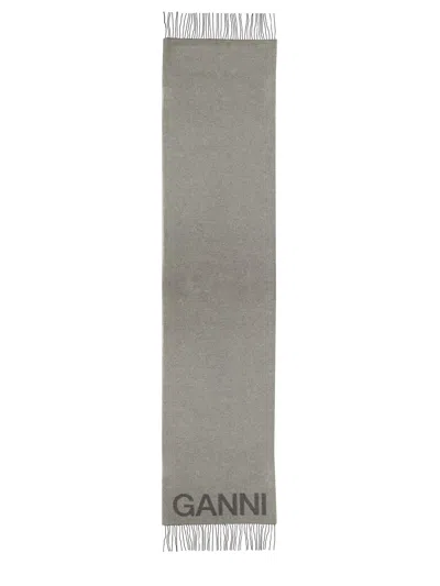 GANNI SCARF WITH LOGO