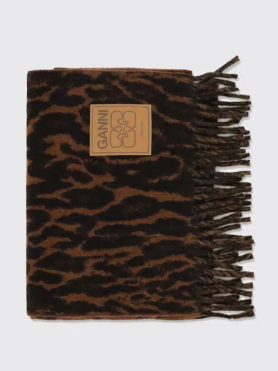 Ganni Scarf Woman In Brown