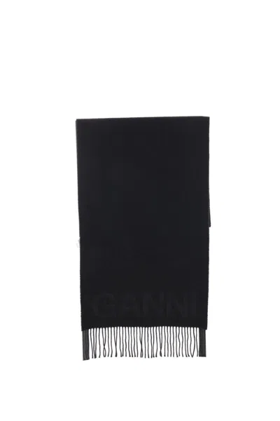 Ganni Scarfs In Balck