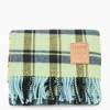 Ganni Plaid Fringed Scarf In Green