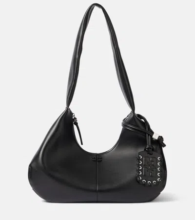 Ganni Schultertasche Medium In Schwarz