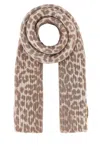 Ganni Printed Wool Blend Scarf In Multi