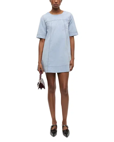Ganni Scoop Back Mini Dress In Blue