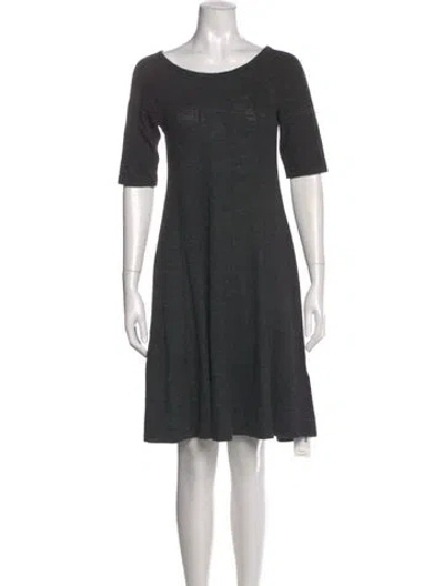 Pre-owned Ganni Scoop Neck Knee-length Dress In Multi