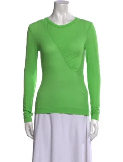 Pre-owned Ganni Scoop Neck Long Sleeve Sweatshirt In Green