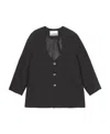 Ganni Scoop-neck Single-breasted Blazer In Black