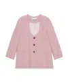 Ganni Scoop-neck Single-breasted Blazer In Pink