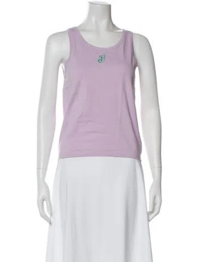 Pre-owned Ganni Scoop Neck Sleeveless Top In Purple