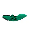 Ganni Green Scrunchie Ballerina Flats In Green
