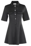 Ganni Mini Dress With Scalloped Buttons In Black