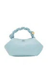 Ganni Ice Blue Handbag With A Braided Handle In Blue