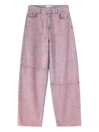 Ganni Jeans Mit Ziernaht In Pink