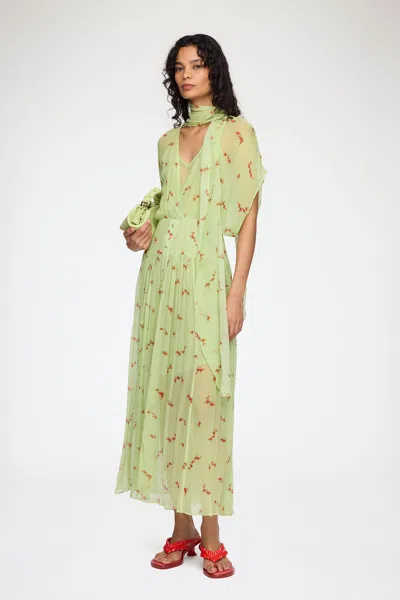 Ganni Seedling Dress In Green