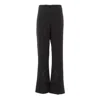 Ganni Seersucker Cropped Pants In Black In Black