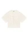 Ganni Off-white Stretch Cotton Blouse