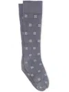 Ganni Embroidered-logo Socks In Grey