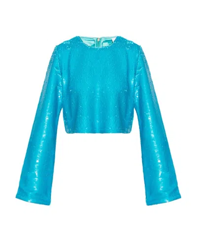 GANNI GANNI SEQUIN EMBELLISHED LONG-SLEEVED TOP
