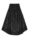 Ganni Sequin-embellished Floral Skirt In Black