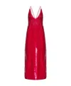 Ganni Sequin-embellished Midi Dress In Red