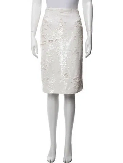 Pre-owned Ganni Sequin Knee-length Skirt In Neutrals