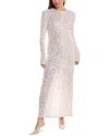 Ganni Sequined Long-sleeve Midi Dress In Pink