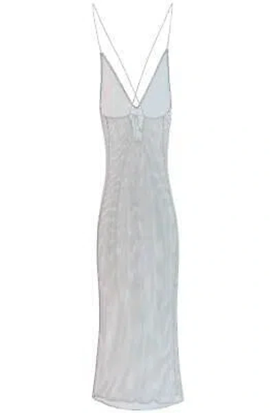 Pre-owned Ganni Sequin Mesh Dress In Silver