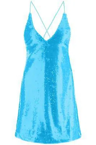 Pre-owned Ganni Sequined Mini Dress In Blue