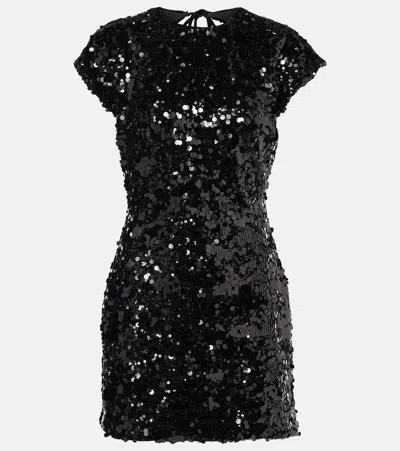 GANNI SEQUINED VELVET MINIDRESS