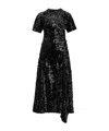 Ganni Midi Velvet And Sequin Dress (size 34) In Black