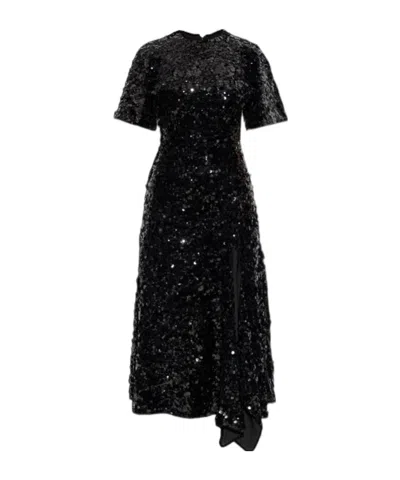 GANNI SEQUINNED VELVET DRESS