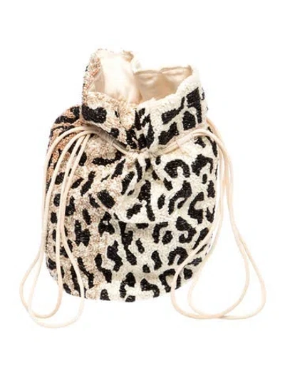 Pre-owned Ganni Sequins Top Handle Bag In Neutral