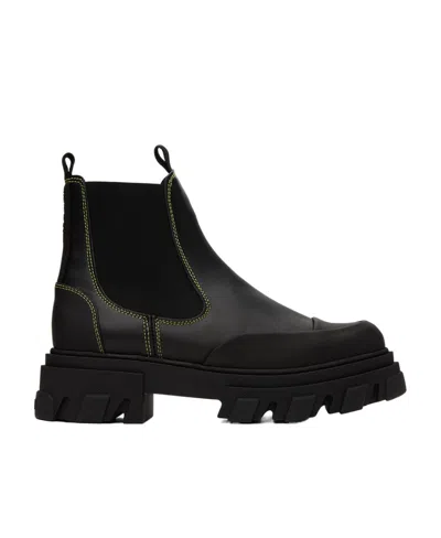 Ganni Sew Chelsea Boots In Black