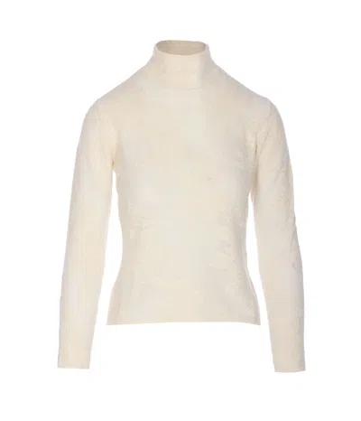 Ganni Sheer Flower Jacquard Body In White