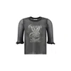 Ganni Transparent Jacquard Top With Playful Graphic In Black