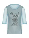 Ganni Sweater  Woman Color Gnawed Blue In Multicolour