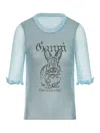 Ganni Sweater  Woman Color Gnawed Blue In Nude & Neutrals