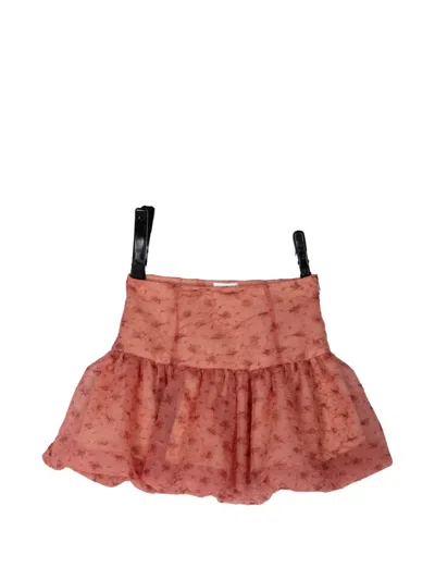 Ganni Shibori Organza Short Skirt In Multi