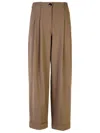 Ganni Shiitake Viscose Blend Pants In Shitake