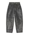 Ganni Shimmery Foil Stary Jeans In Black