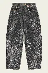 Ganni Shimmery Foil Stary Jeans In Black