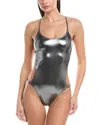 Ganni Shine String One-piece In Silver