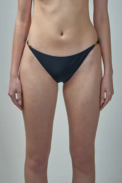 Ganni Shine Swim Emblem Mini Briefs In Blue