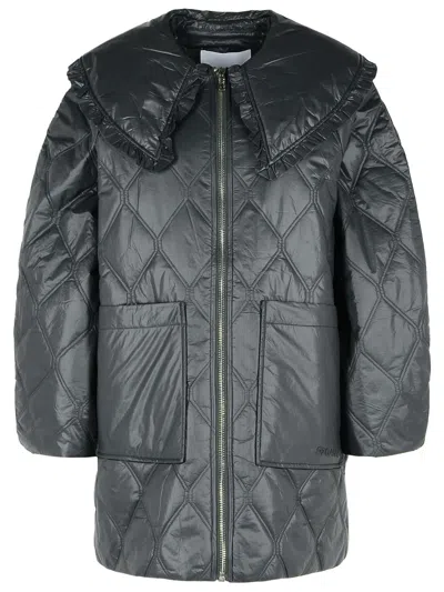 GANNI GANNI 'SHINY' BLACK NYLON JACKET WOMEN