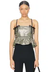 Ganni Shiny Check Jacquard Top Lemon Icing In Lemon Icing