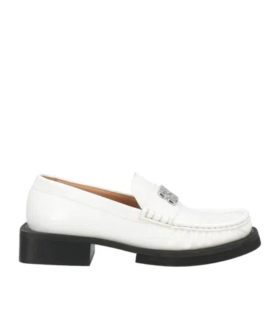 Ganni Shiny Loafers In White