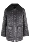 Ganni Glossy Finish Down Jacket In Gray