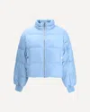Ganni Shiny Nylon Short Puffer Jacket In Blue