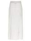 Ganni Shiny Pointelle Knit Skirts White In White