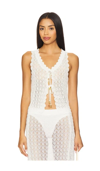 GANNI SHINY POINTELLE KNIT VEST